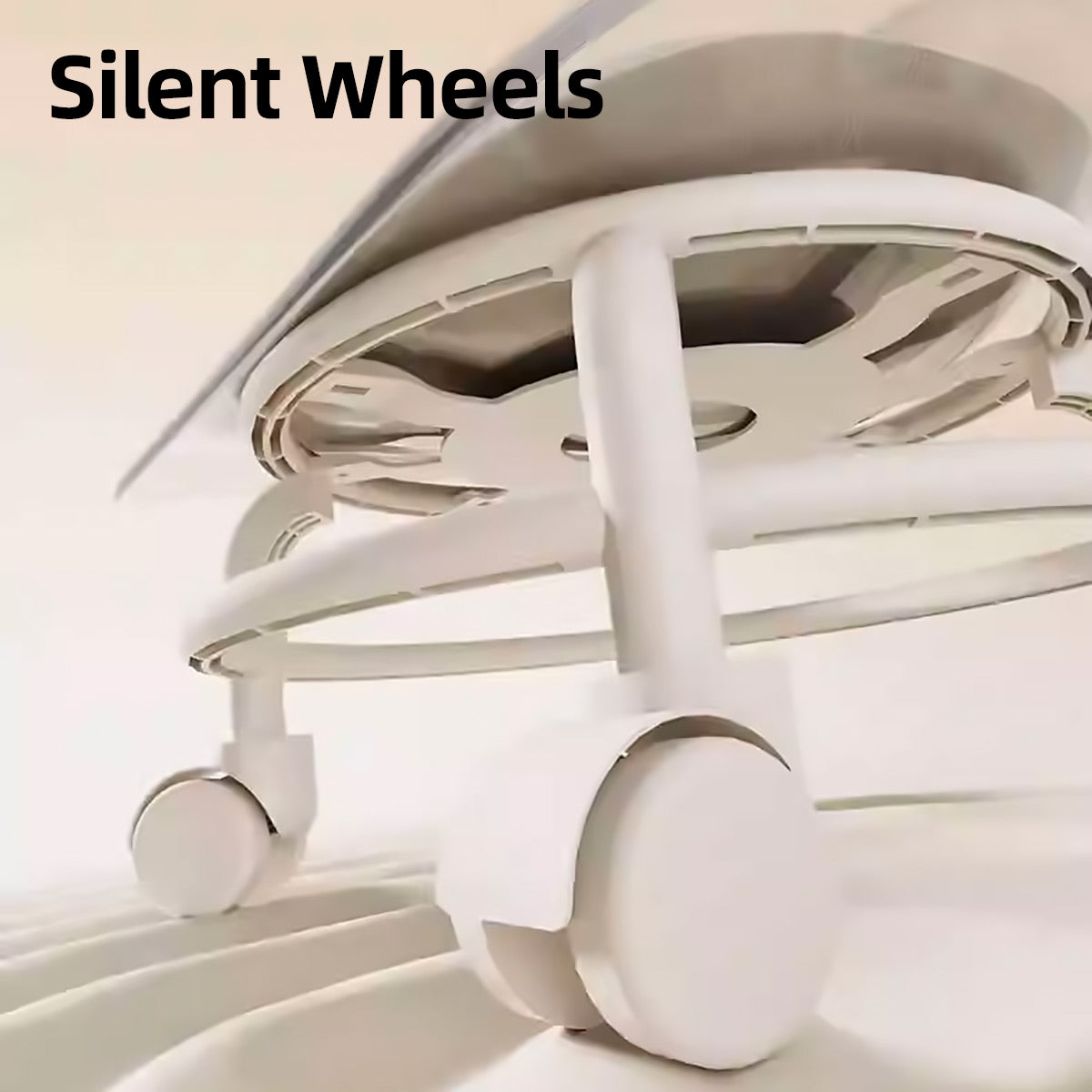 Rolling Stool with Acrylic Backrest and Wheels