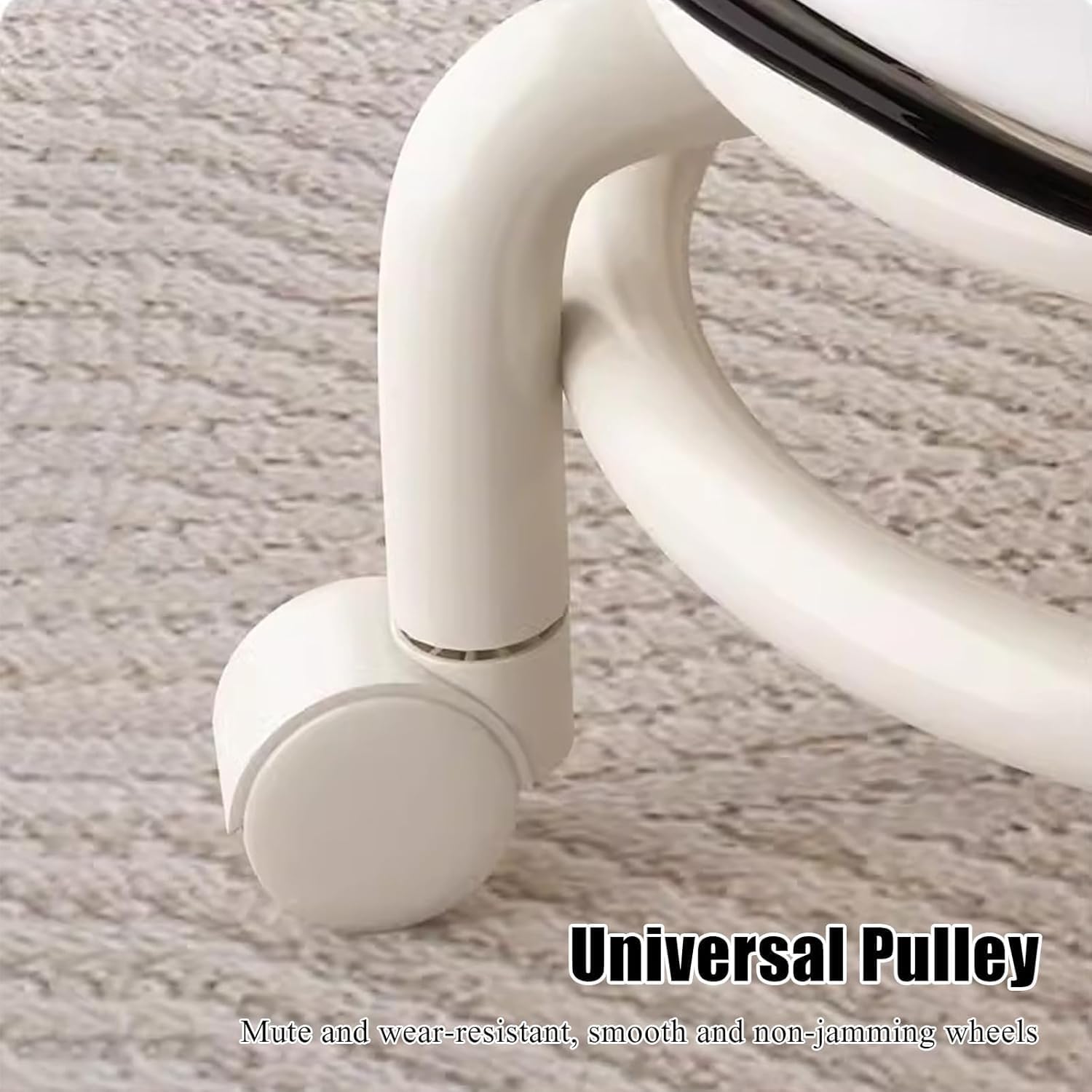 Rolling Stool with Acrylic Backrest and Wheels