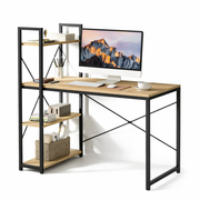 Computer Desk with Reversible 3-Tier Bookshelf