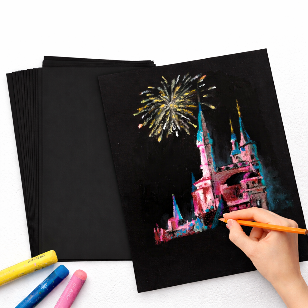 Black Cardstock Paper Thick Sheets for Craft Projects