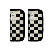 2 Pcs Checkerboard Pencil Case Set Canvas Large Capacity