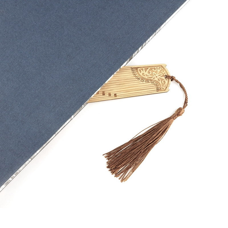 Bamboo Bookmark Chinese Style Instrument and Fan Shape