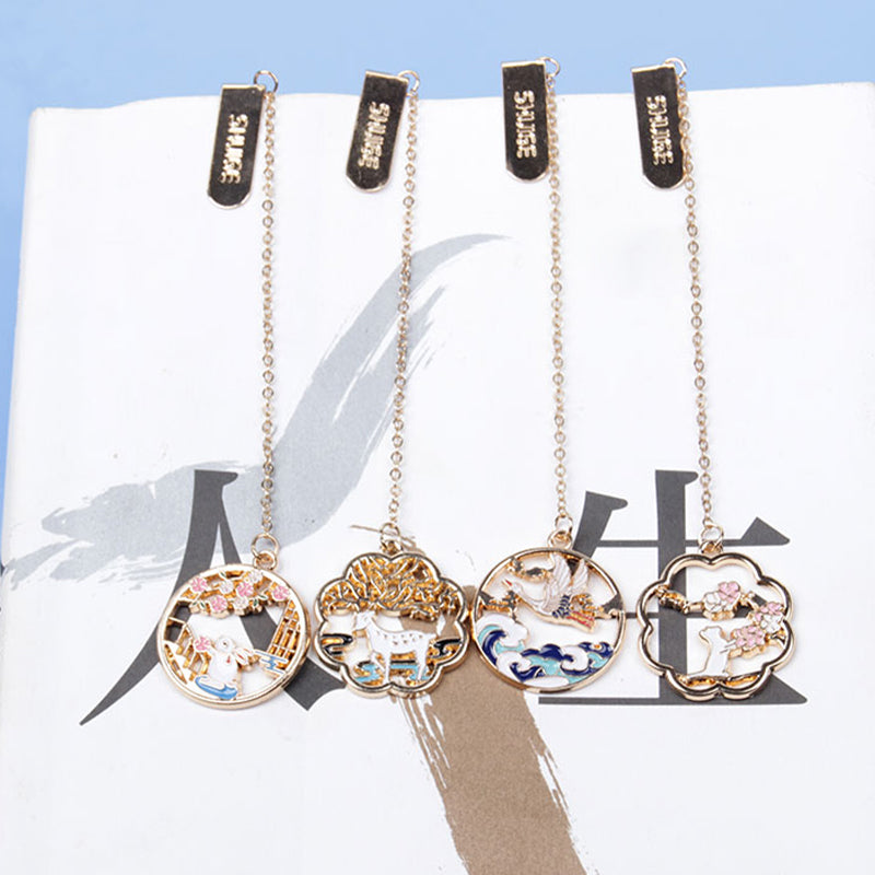 Metal Rabbit Bookmark with Tassel Pendant Retro Clip