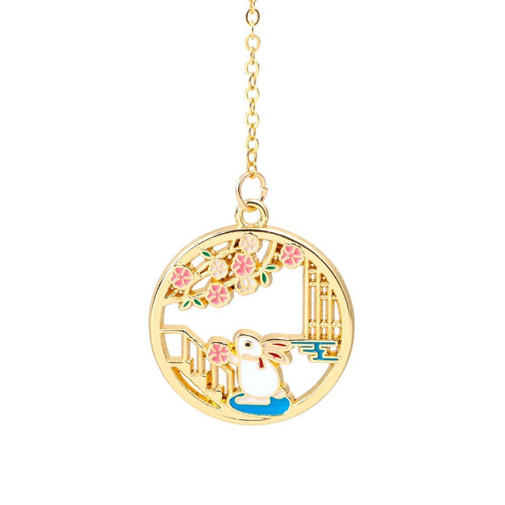 Metal Rabbit Bookmark with Tassel Pendant Retro Clip