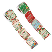 2 Rolls Christmas Stickers Labels Festive Santa Multicolour