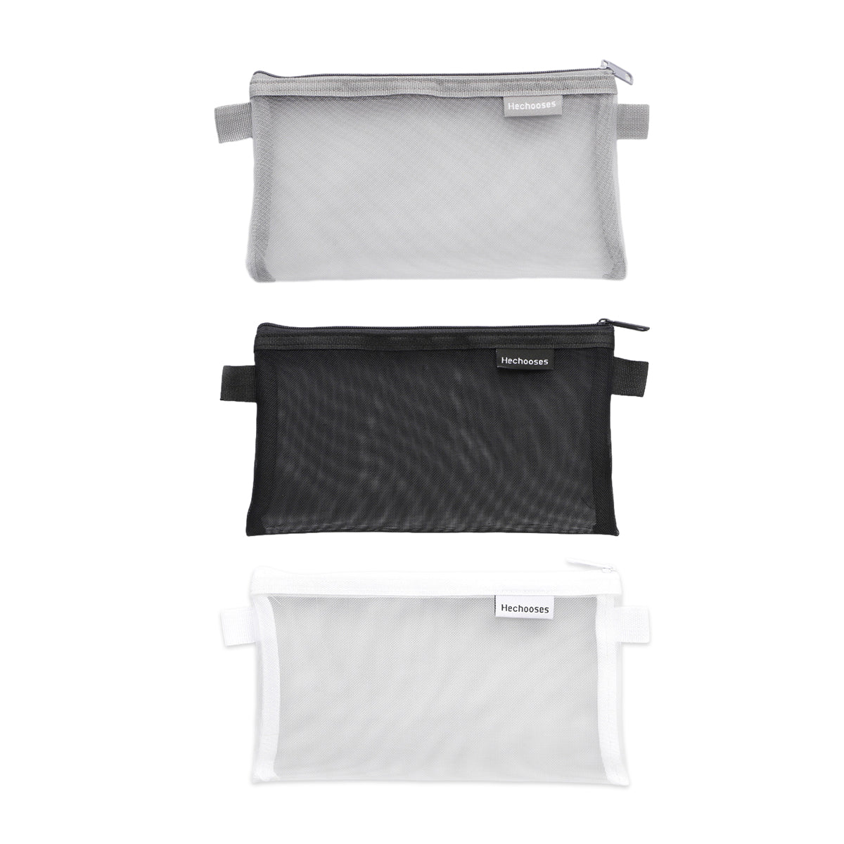 10 Pcs Clear Mesh Pencil Pouches Nylon Transparent 3 Colours