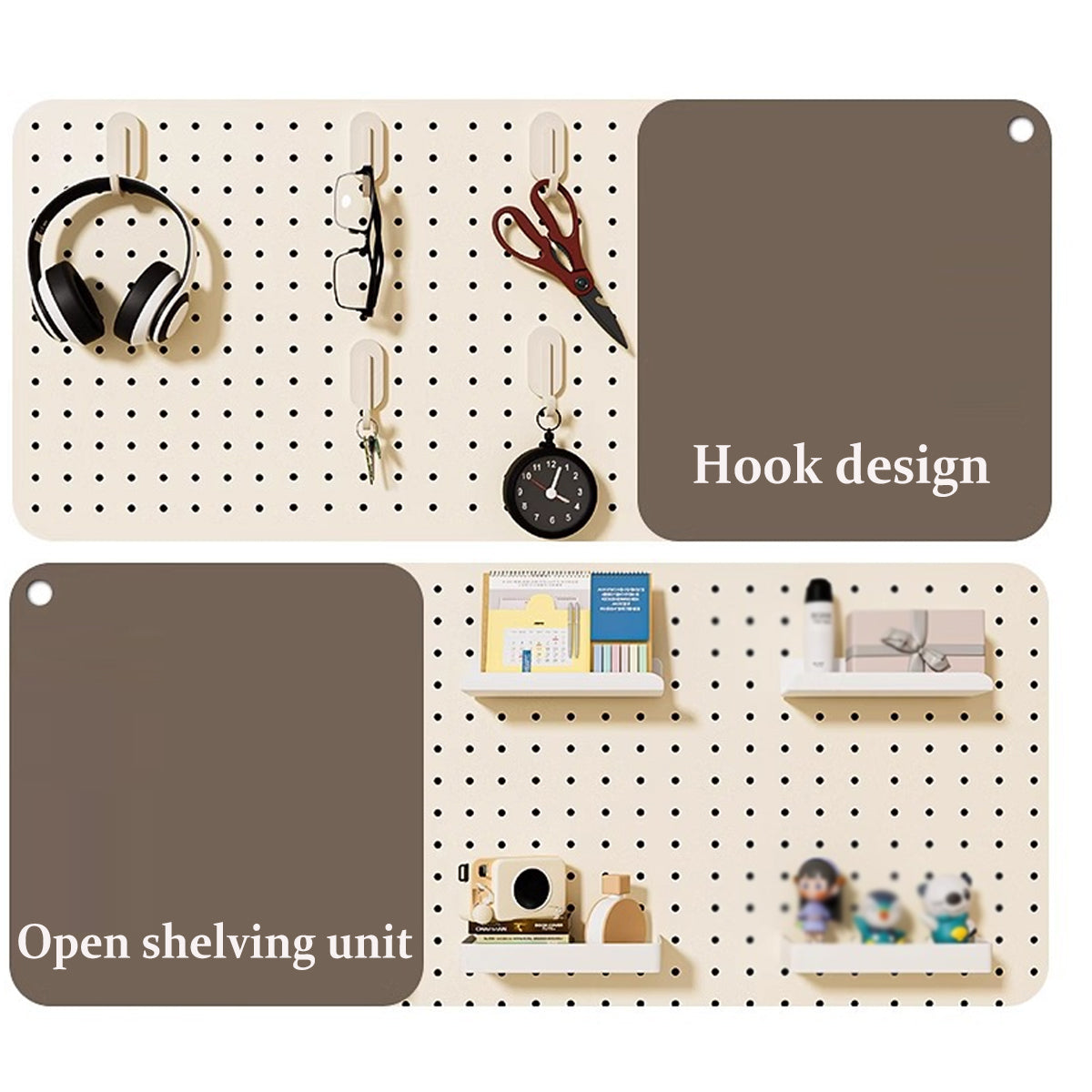 Desktop Pegboard Storage Shelf with Clip-On Mount