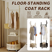 Moveable Floor Coat Rack for Bedroom Storage