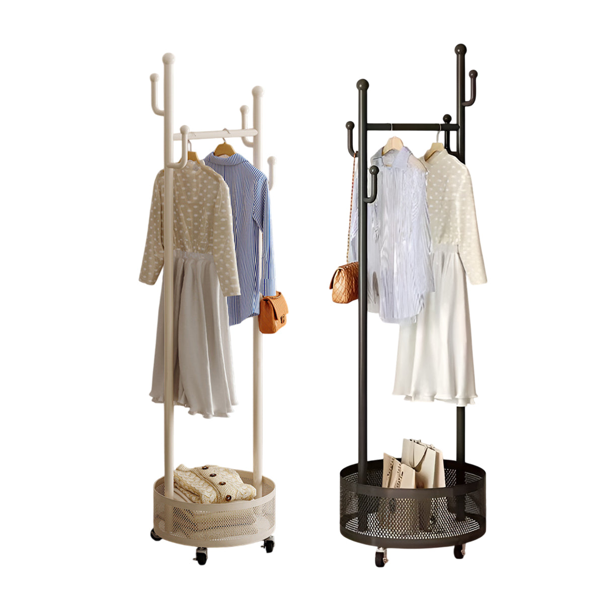 Moveable Floor Coat Rack for Bedroom Storage