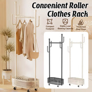 Portable Floor Coat Rack with Wheels for Bedroom