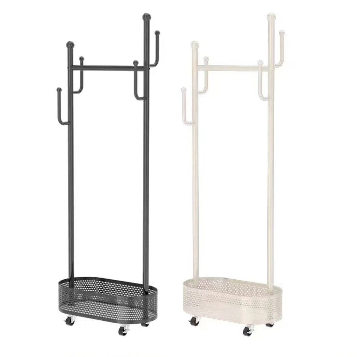 Portable Floor Coat Rack with Wheels for Bedroom