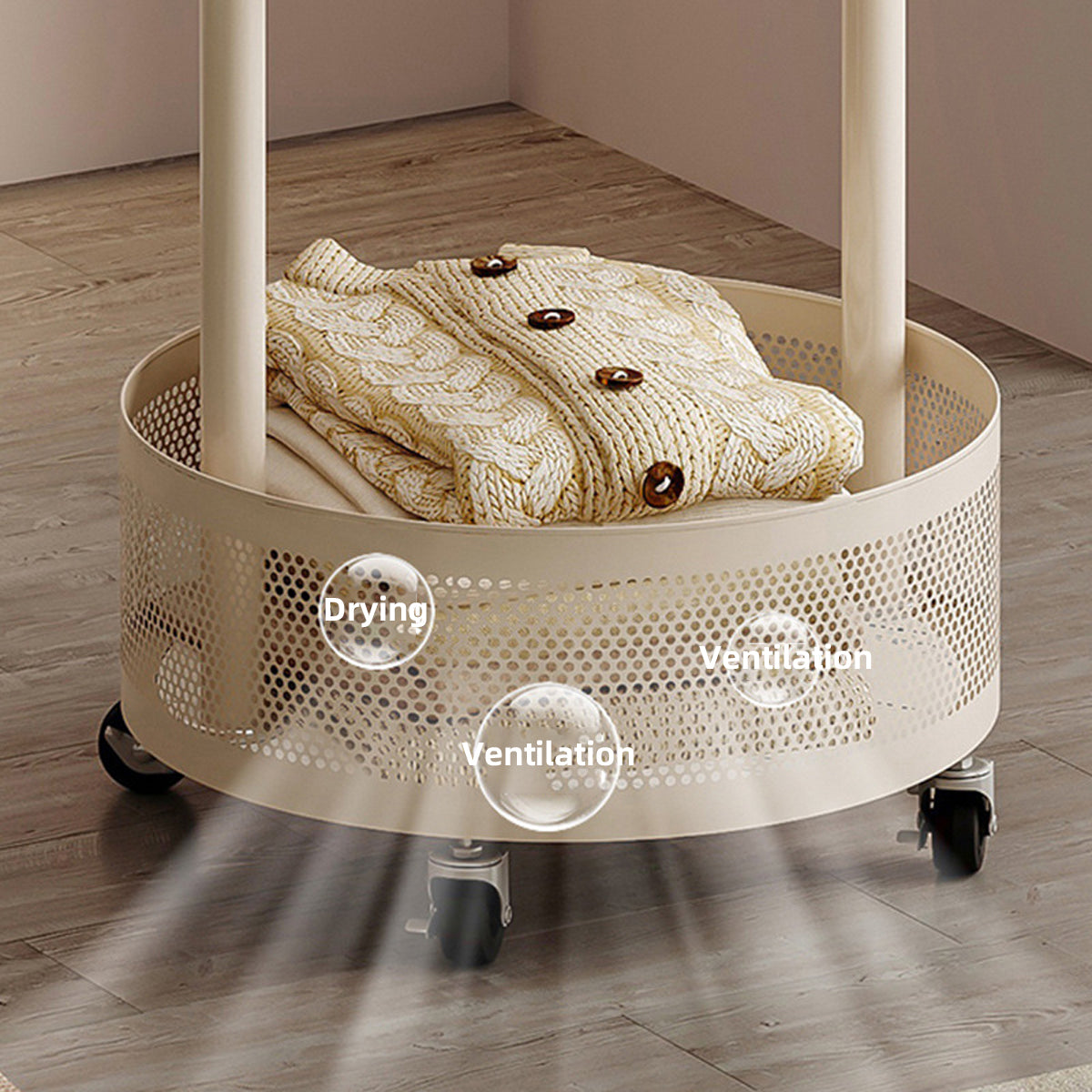 Moveable Floor Coat Rack for Bedroom Storage
