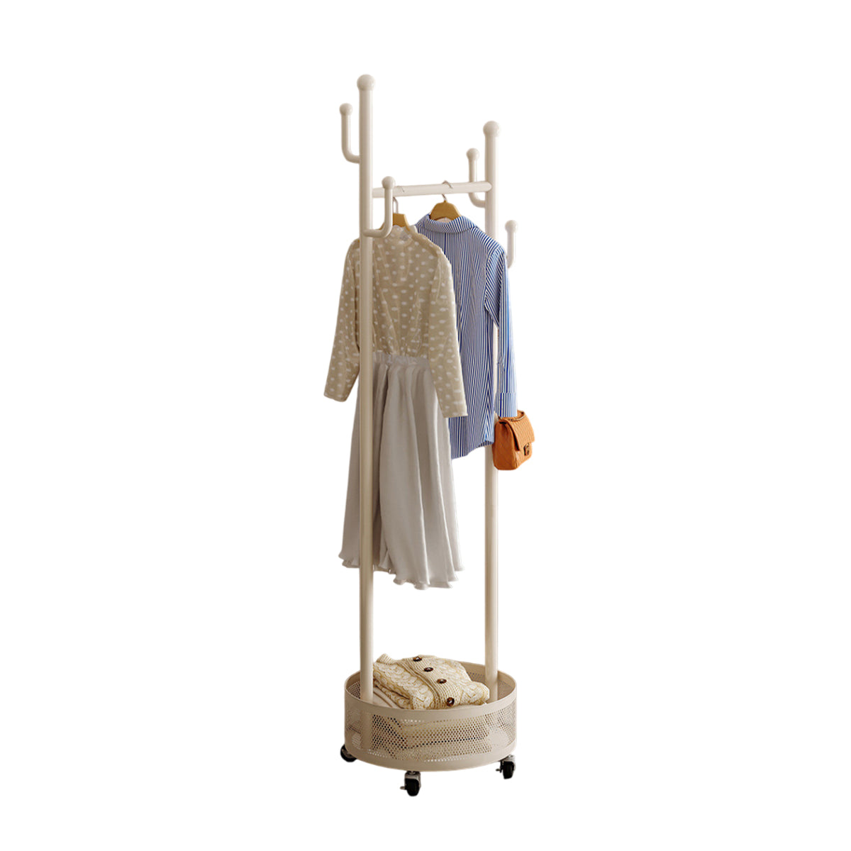 Moveable Floor Coat Rack for Bedroom Storage