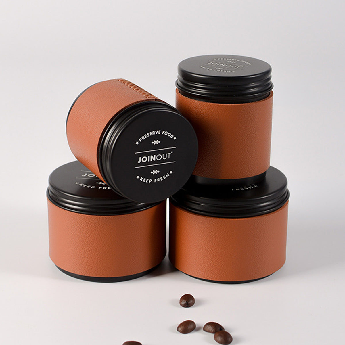 2pcs Mini Coffee Bean Storage Jars Airtight Set