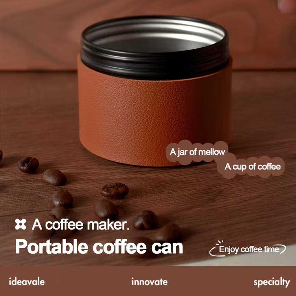 2pcs Mini Coffee Bean Storage Jars Airtight Set