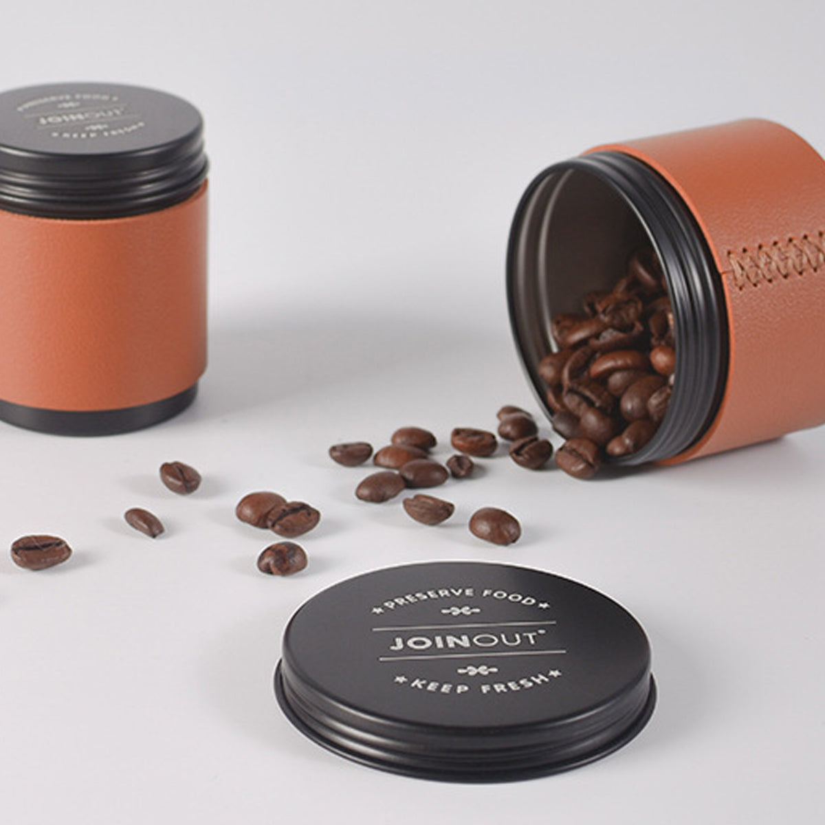 2pcs Mini Coffee Bean Storage Jars Airtight Set