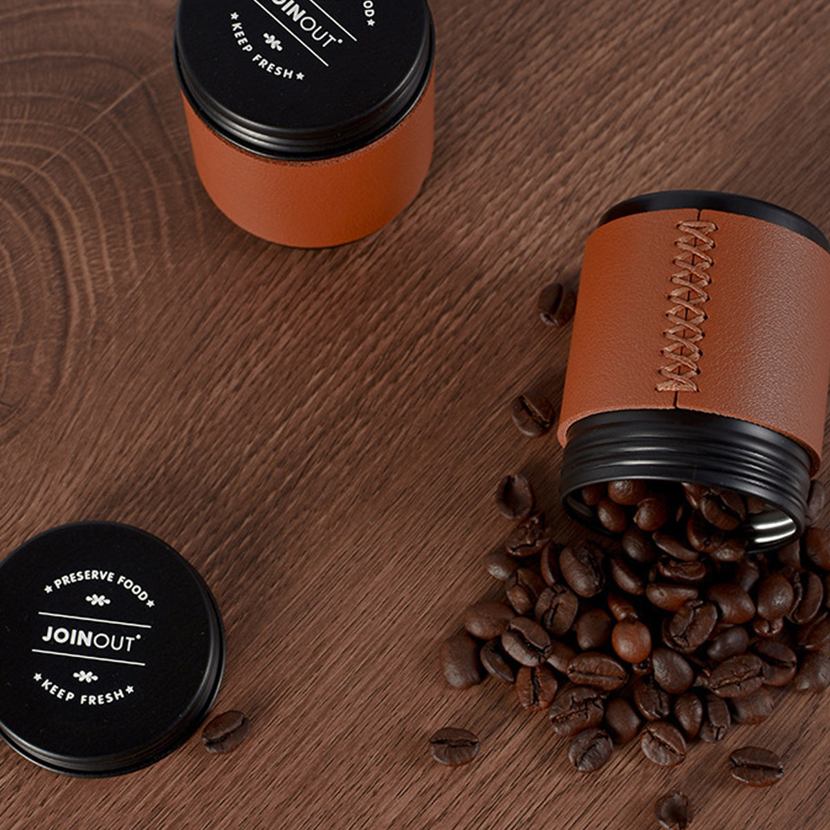 2pcs Mini Coffee Bean Storage Jars Airtight Set