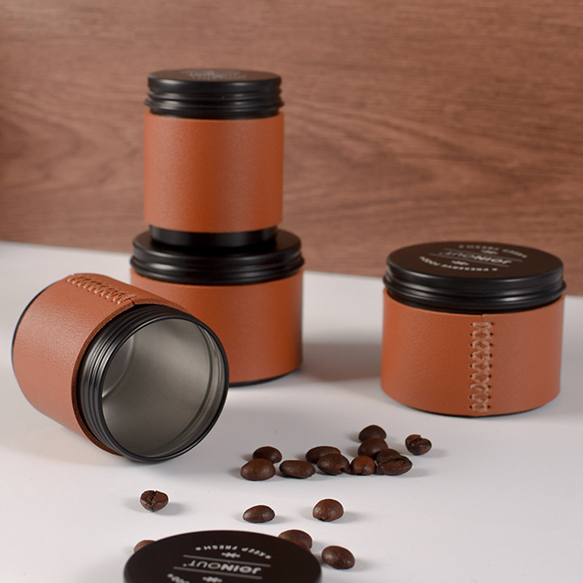 2pcs Mini Coffee Bean Storage Jars Airtight Set