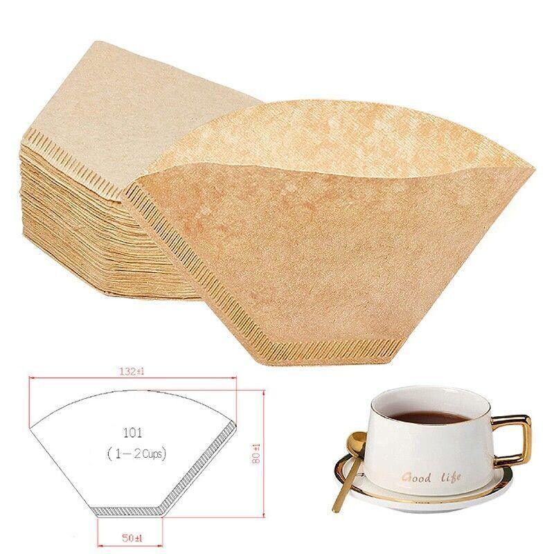 100 Pcs Coffee Filter Paper Natural Unbleached Drip Sheets