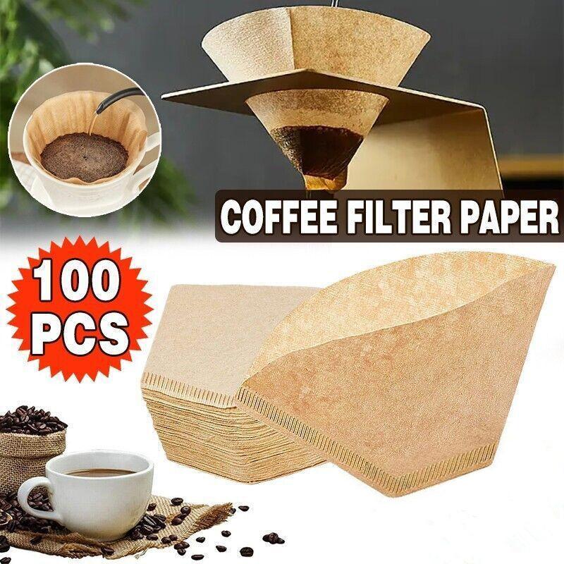100 Pcs Coffee Filter Paper Natural Unbleached Drip Sheets
