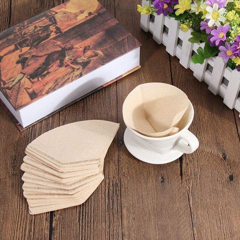 100 Pcs Coffee Filter Paper Natural Unbleached Drip Sheets