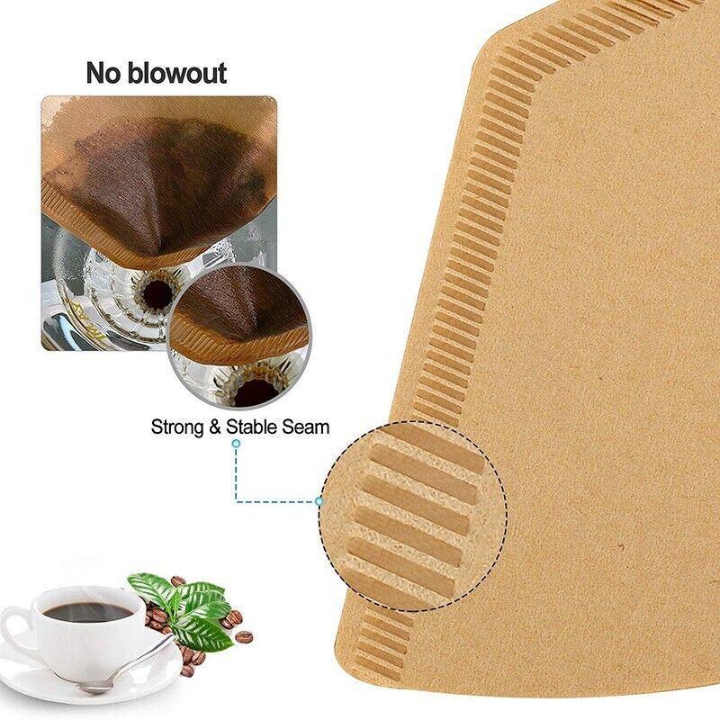 100 Pcs Coffee Filter Paper Natural Unbleached Drip Sheets