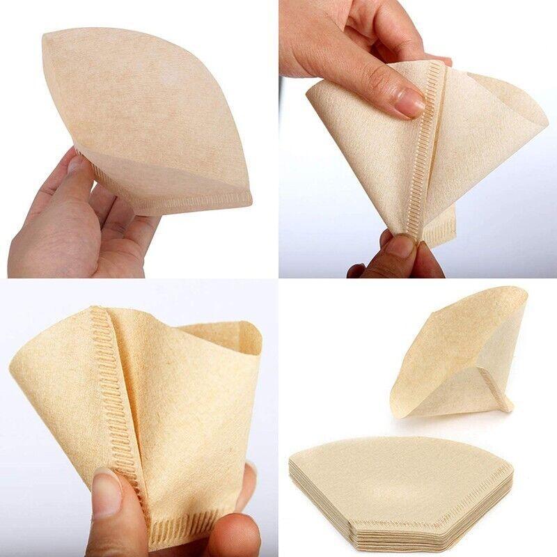 100 Pcs Coffee Filter Paper Natural Unbleached Drip Sheets