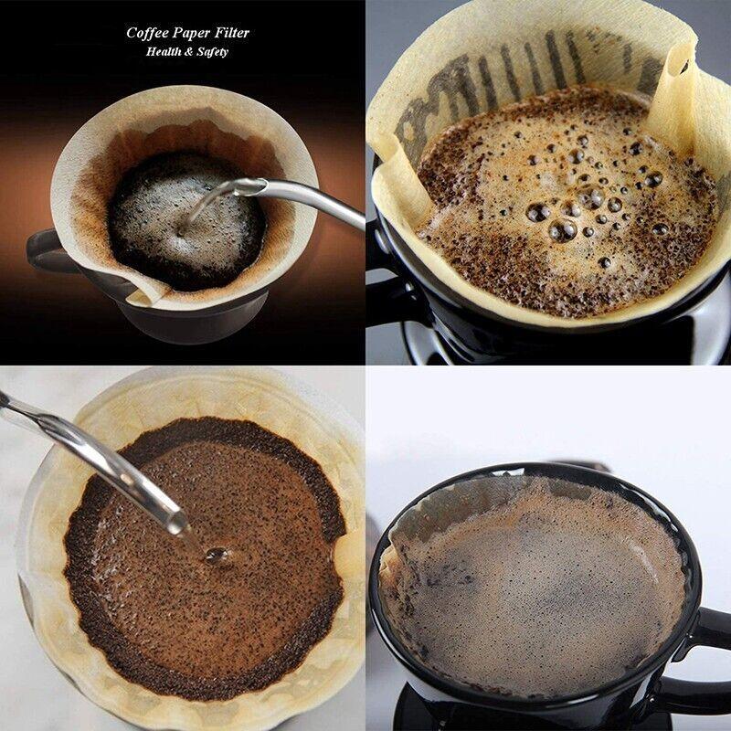 100 Pcs Coffee Filter Paper Natural Unbleached Drip Sheets