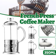 French Press Coffee Maker 350ml Borosilicate Glass