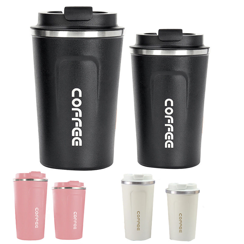Insulated Coffee Mug Travel Cup Stainless Steel Flask 380ml 510ml Reusable