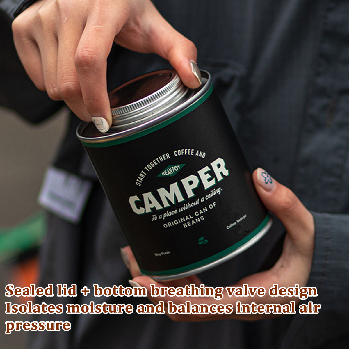 Airtight Coffee Bean Can with Breathing Valve