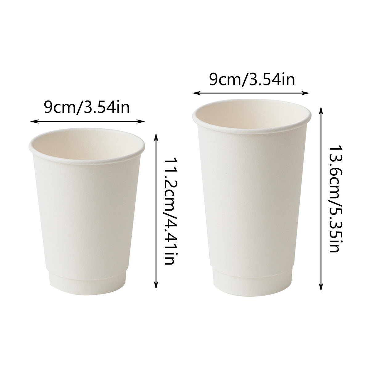 50 Pcs Disposable Takeaway Coffee Cups Double Wall Heat Resistant