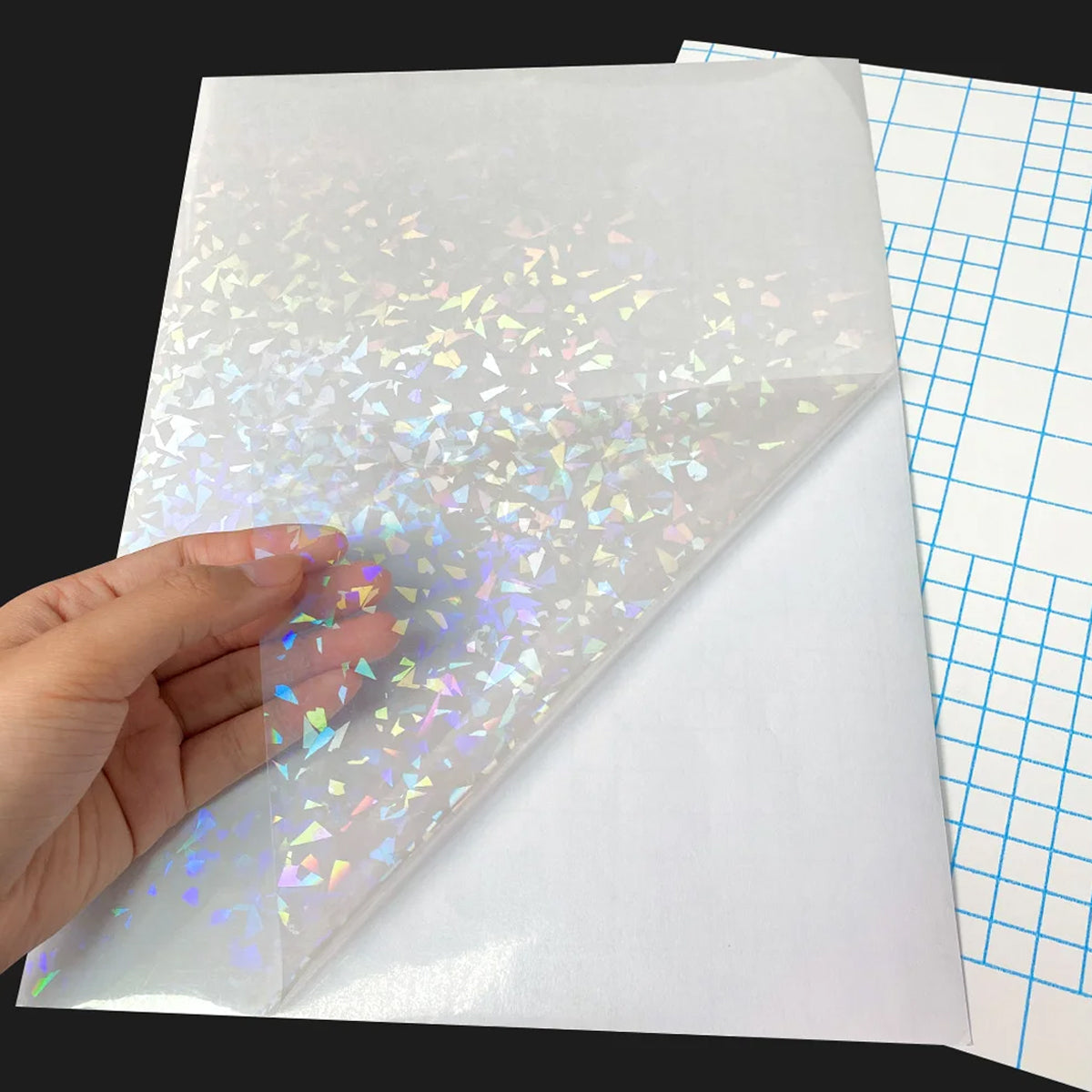 30 Pcs Laser Film Stickers Self-Adhesive Waterproof 7 Colours