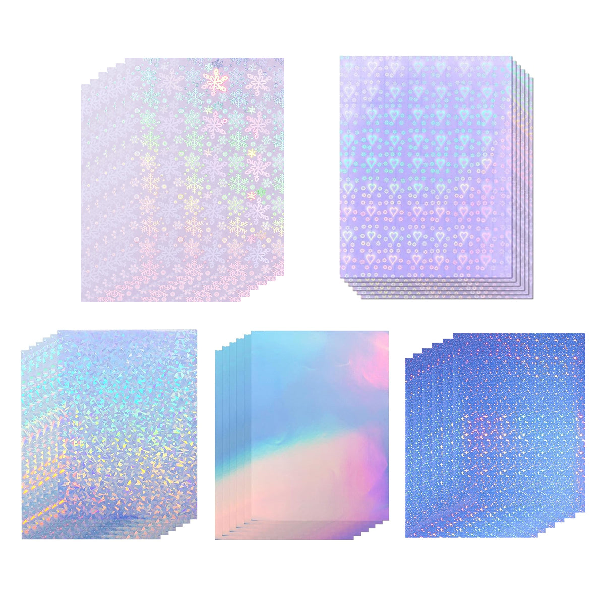 30 Pcs Laser Film Stickers Self-Adhesive Waterproof 7 Colours