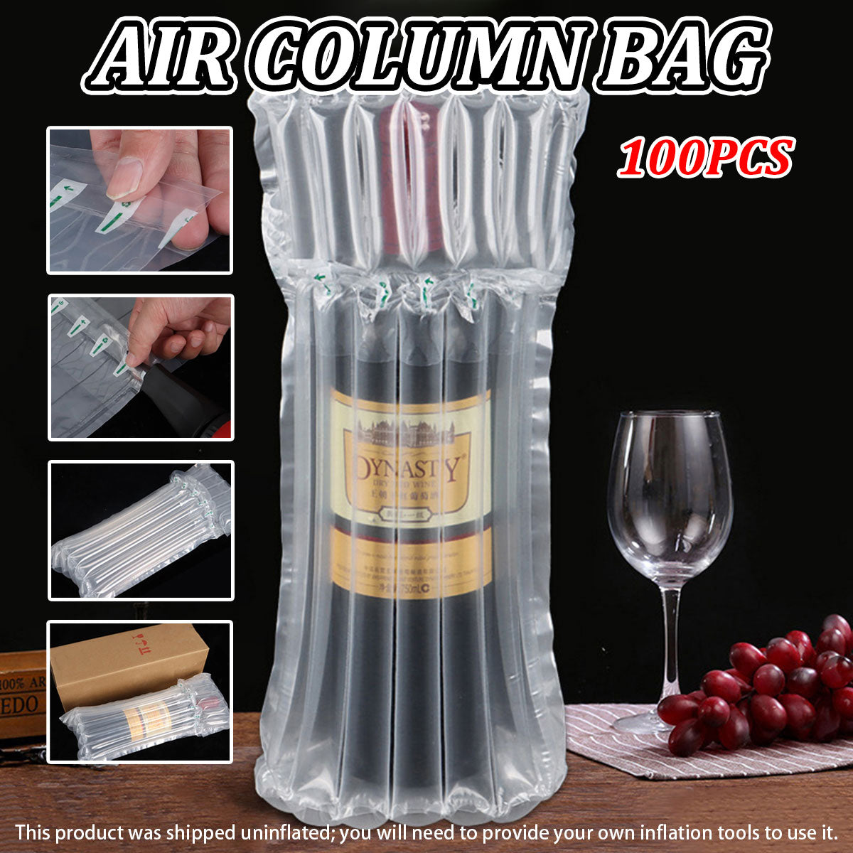 100pcs Air Column Bags for Shipping Void Fill