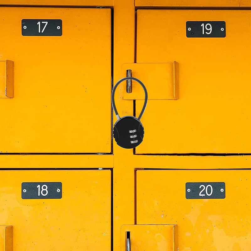 Combination Padlock 3 Digit Long Neck Luggage Lock for Bags and Lockers