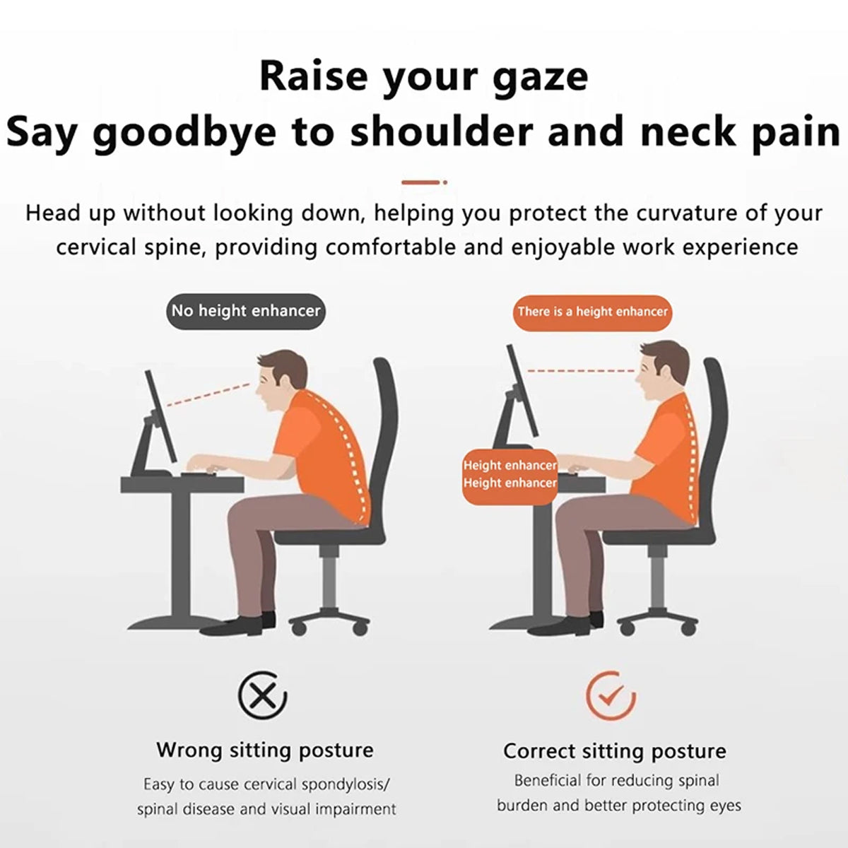 Monitor and Laptop Riser Stand with Storage Compartment