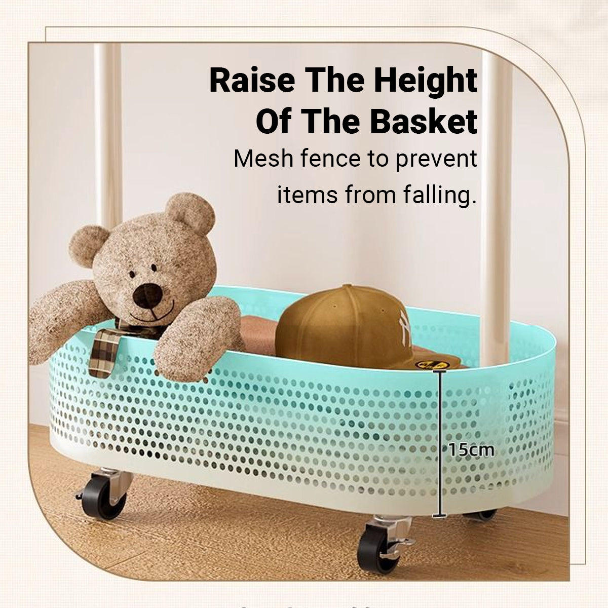 Portable Floor Coat Rack with Wheels for Bedroom
