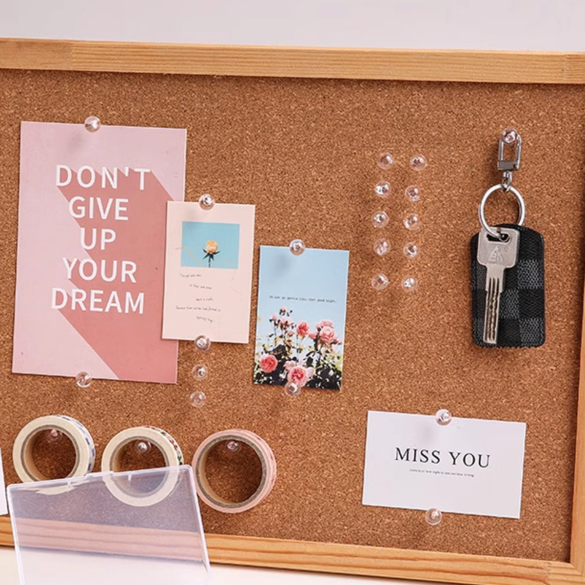 200 Pcs Office Bulletin Board Push Pins Set with Clips Pegs Hooks