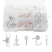 200 Pcs Office Bulletin Board Push Pins Set with Clips Pegs Hooks