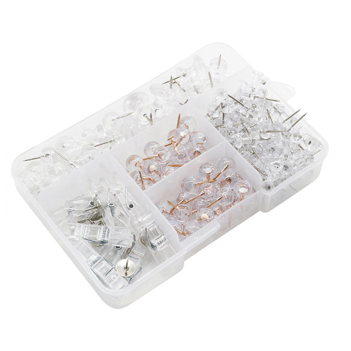 200 Pcs Office Bulletin Board Push Pins Set with Clips Pegs Hooks