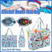 Crochet Yarn Storage Bag Blue Oxford Fabric Tote