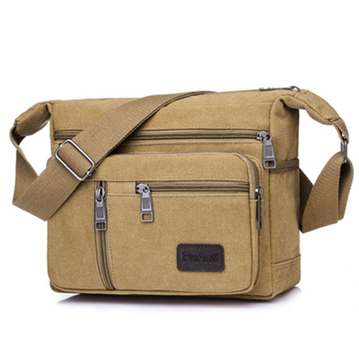 Multi-Layer Canvas Crossbody Messenger Bag