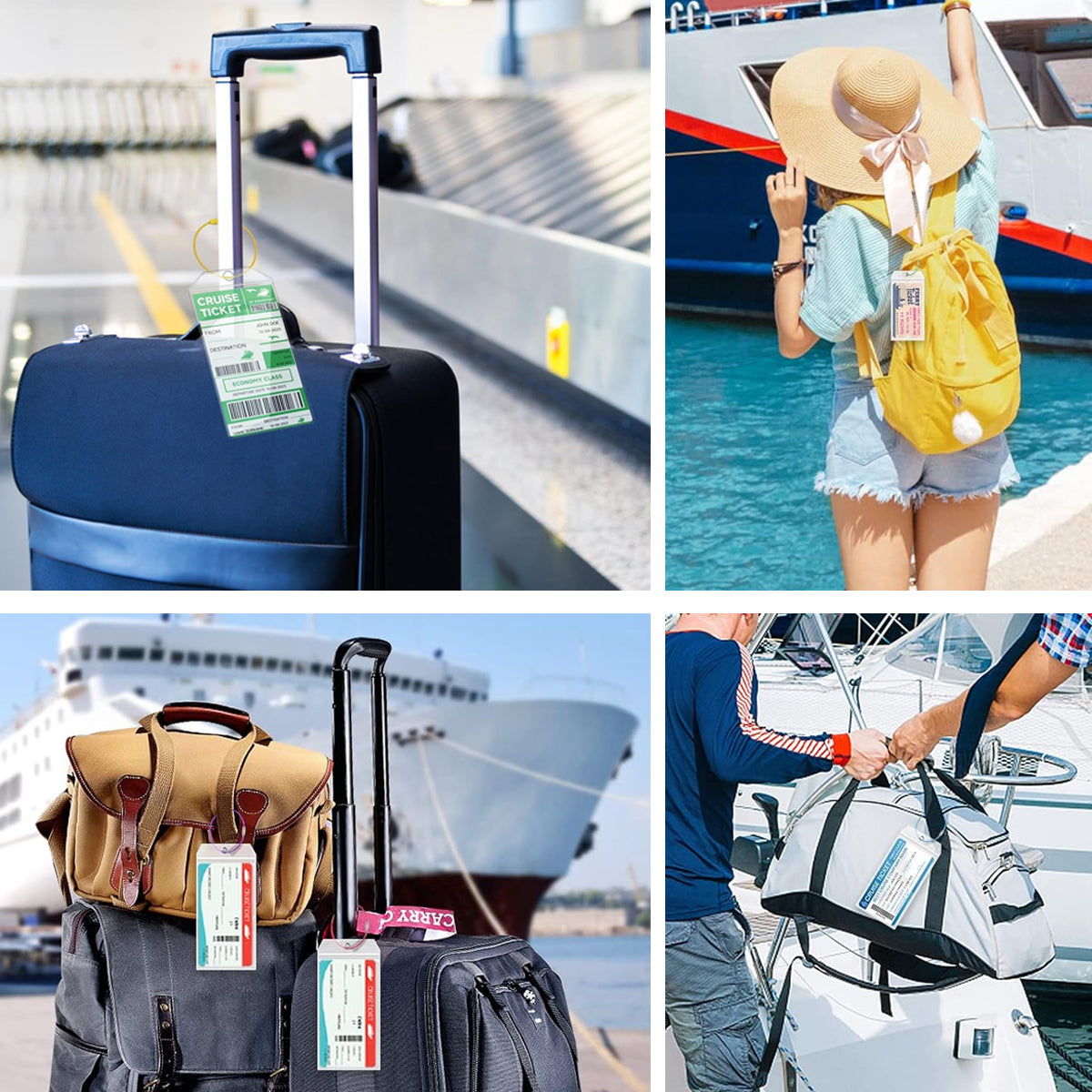 Cruise Ship Luggage Tags Zip Pouch Steel Cable