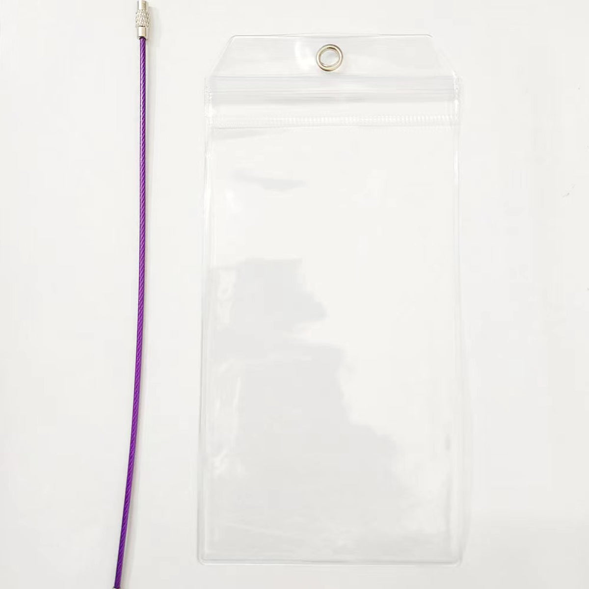 2 Pcs Clear PVC Luggage Tags with Zip Pouch Steel Wire Cable
