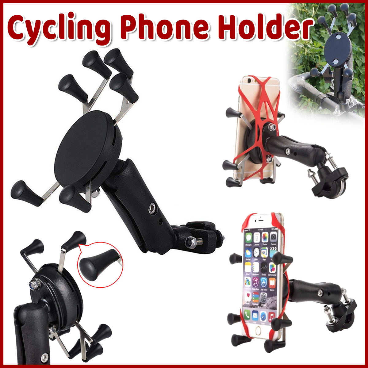 Universal Motorcycle Phone Holder Six-Claw Grip
