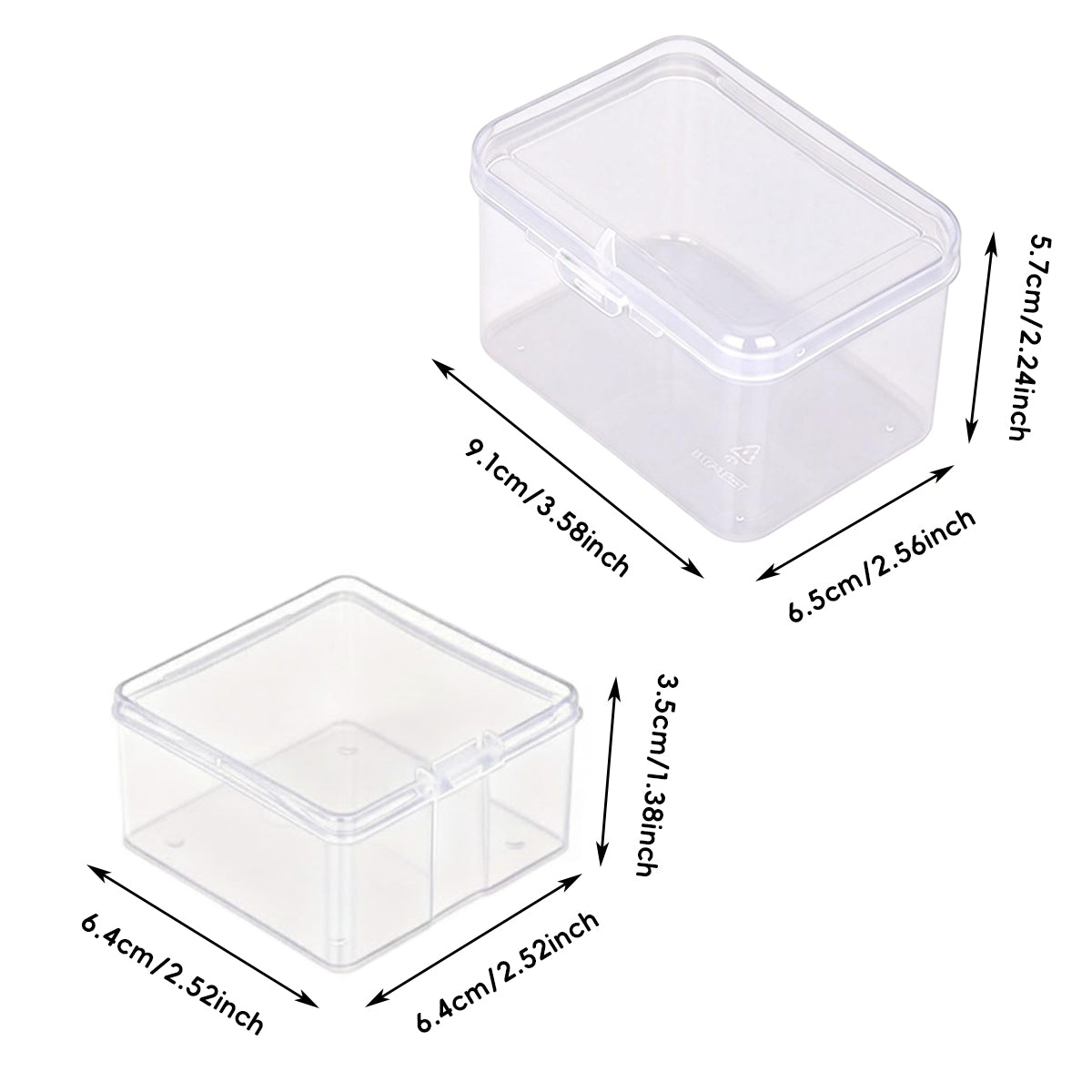 10pcs Mini Clear Plastic Boxes with Snap Lids