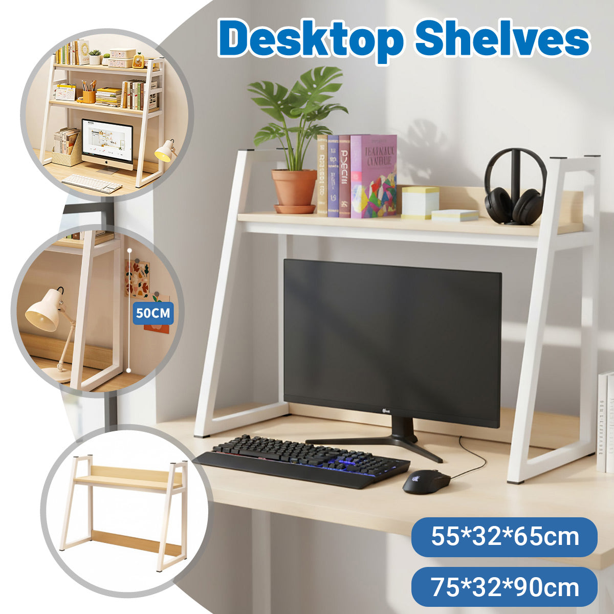 Desktop Storage Shelf Rack 2 or 3 Tier for Office