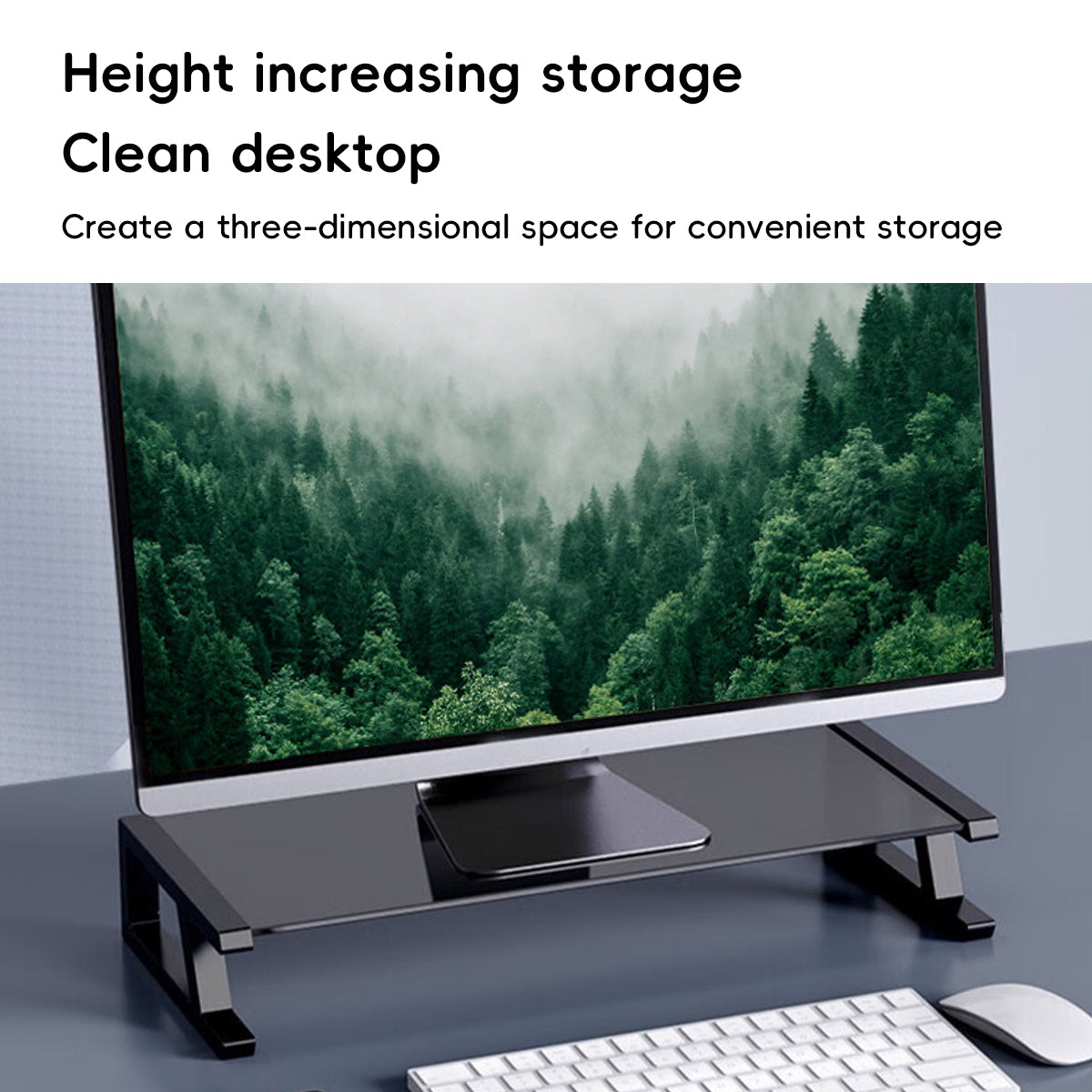 Monitor Stand Riser with Tempered Glass
