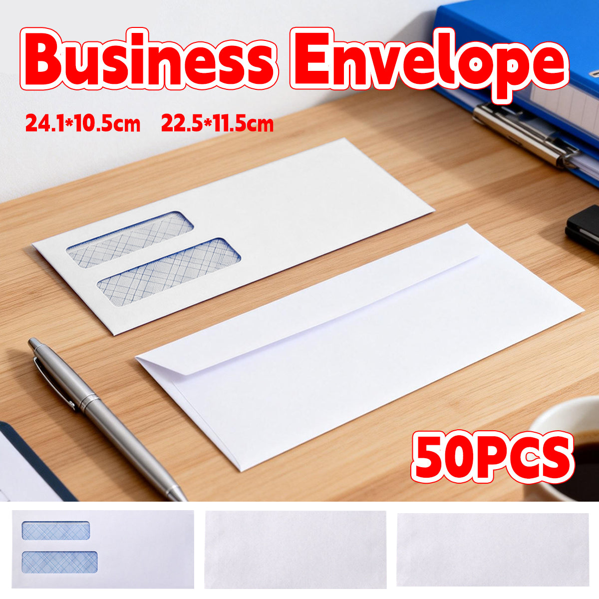 50 Pcs White Business Envelopes Peel and Seal